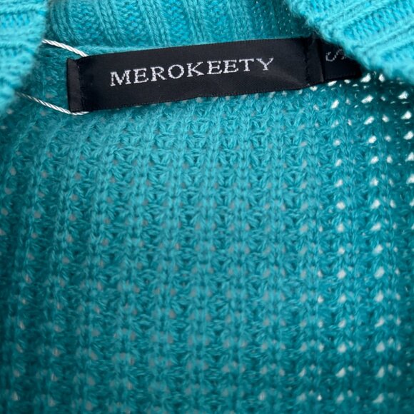 MEROKEETY Womens Long Sleeve Open Front Cardigan Chunky Knit Draped Sweater - Picture 2 of 4